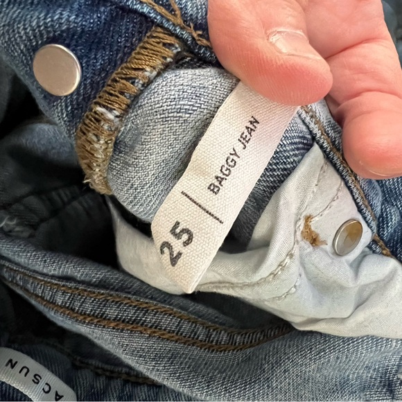 PacSun Baggy Wide Leg Raw Hem Jeans Size 25 Women’s - Picture 6 of 6